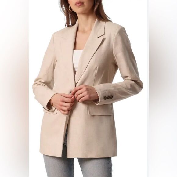 Avec Les Filles Linen Blend Cream Blazer Size M - Picture 1 of 16